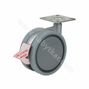 Koliesko PK100 pogumované, s platnickou, sivé