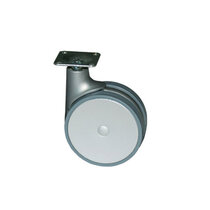 Nábytkové  koliesko fi 80  s platničkou, sivé