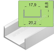 LUX Profil U 18mm, hliník