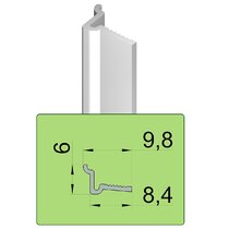 LUX Adaptér pre sklenenú výplň, 2,7m, hliník