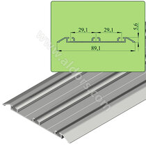 ECO Koľaj spodná REVERSE pre 10 mm, 3-radová, hliník