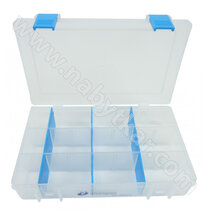 Box na skrutky prázdny L, transparent +modrá 206x137x45