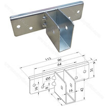 Spojovací uholník na posteľ na lištu 16 mm ,č.7 Spojovací uholník na posteľ na lištu 16 mm ,č.7