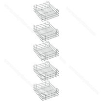 Košíkový set k potrav.košu 255, šírka: 400mm, počet políc: 5ks, chróm / SIGE