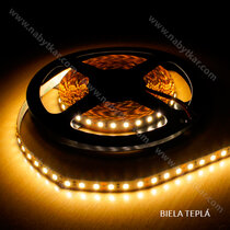 LED PAS 2835 IP20, 120LED/m 12V, š-8mm, L-5m,(1m=24W)18-20 LM, biela teplá/TOP