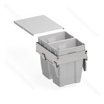 Odpadkový kôš 572, pre šírku: 500mm, s tlmením a uchytením na dvierka, 464x500x560,70l, sivý / SIGE