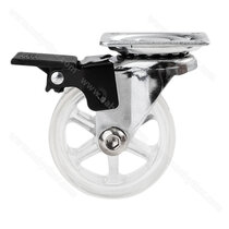 Transparentné koliesko OTO fi75mm splatničkou a brzdou