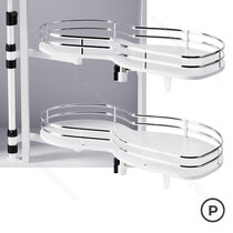 Erg.roh.kôš ASTON "90" 2 pol. pravý s tlmením,chróm+biela / Iron Line