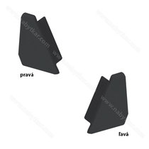 LED PROFIL - 16x13mm Rohový, Profil - hliník, koncovka čierna /CP