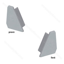 LED PROFIL - 16x13mm Rohový, Profil - hliník, koncovka sivá /CP
