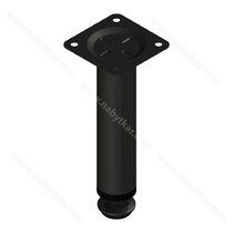 Nábytk.noha 150mm Fi25 10kg, čierna  Nábytk.noha 150mm Fi25 10kg, čierna