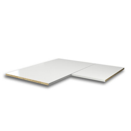 Polica S52 do spodnej roh. skrinky lámacej 890x890, biela