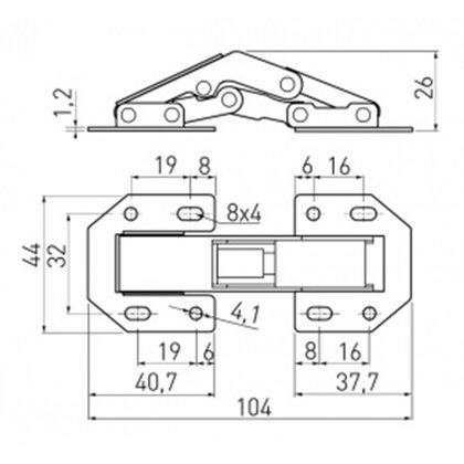 Záves naložený bez vrtania velký