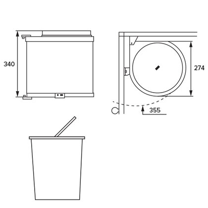 Kôš na odpadky ART 270, strieborný Kôš na odpadky ART 270, strieborný
