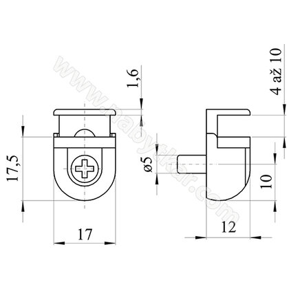 Podperka Peki na sklo 5mm, chróm