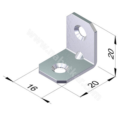 Uholník kovový jednoradové dierovanie, zinok