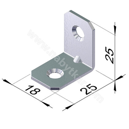 Uholník kovový jednoradové dierovanie, zinok