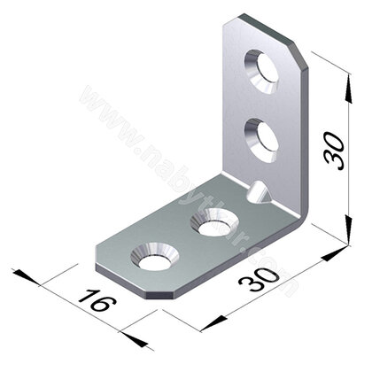 Uholník kovový jednoradové dierovanie, zinok
