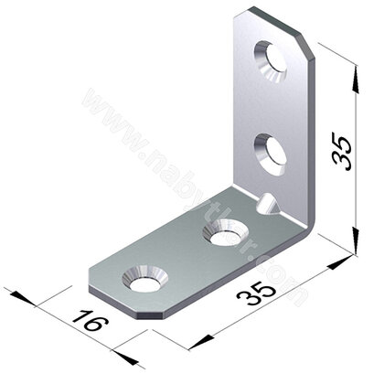 Uholník kovový jednoradové dierovanie, zinok