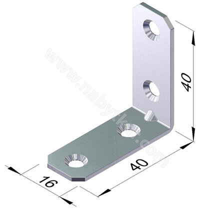 Uholník kovový jednoradové dierovanie, zinok