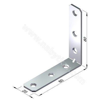 Uholník kovový jednoradové dierovanie, zinok