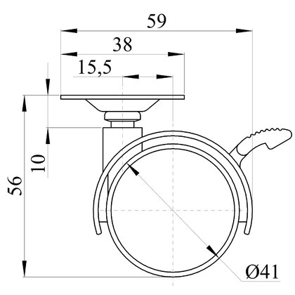 Nábytkové  koliesko M-40-D8