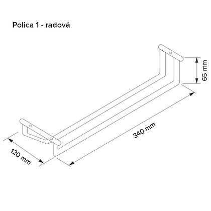 Polica na poháriky, chróm