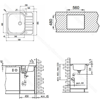 Drez UNIVERSAL 1B, 580x500x150 /Teka