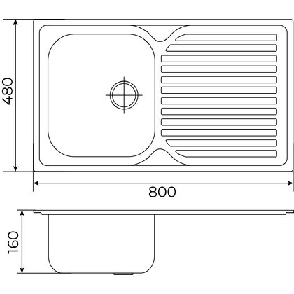 Drez VK-308-800x480x160x0,8mm INOX Drez VK-308-800x480x160x0,8mm INOX