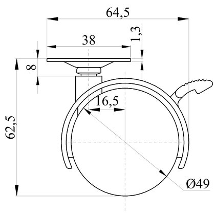 Nábytkové  koliesko M-50-D8 Nábytkové  koliesko M-50-D8