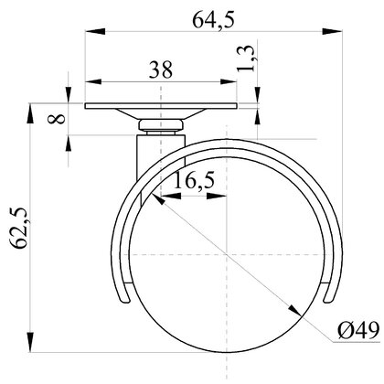 Nábytkové  koliesko M-50-D8 Nábytkové  koliesko M-50-D8
