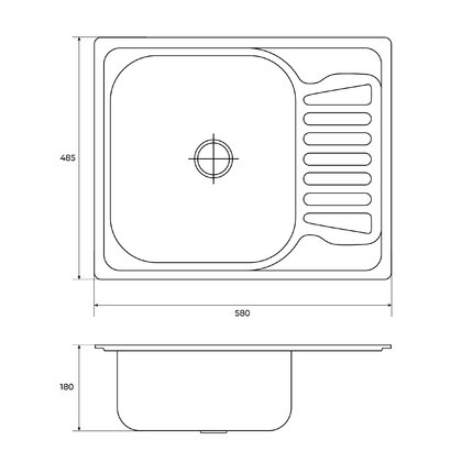 Drez VK-537 -580x485x180x0,6mm INOX