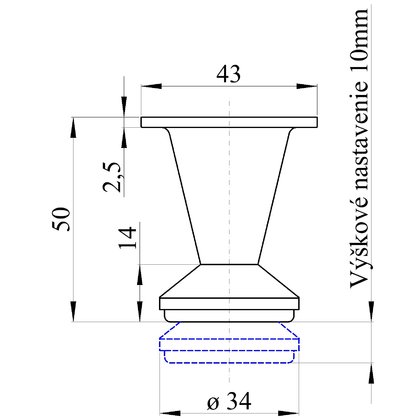 Nábytk.noha kónus, chróm / Nábytkár