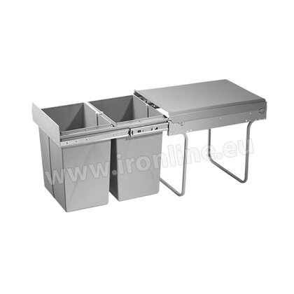 Kôš na odpadky IR440, 20+20l, s tlmením a bez uch. na dvierka, do 400m, sivý /Irone