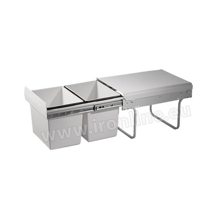 Kôš na odpadky IR430, 15+15l, doťah bez uch.na dvierka sivý /Irone