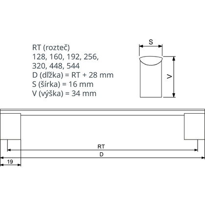 Madlo ME-9309, hliník, dalle