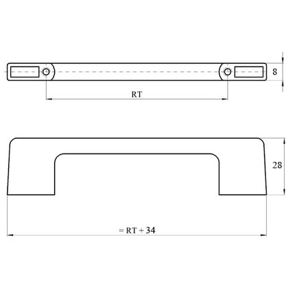 Madlo TECHNO, matný chróm