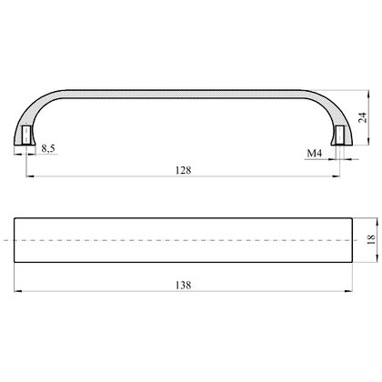 Madlo UN45, rozteč 128