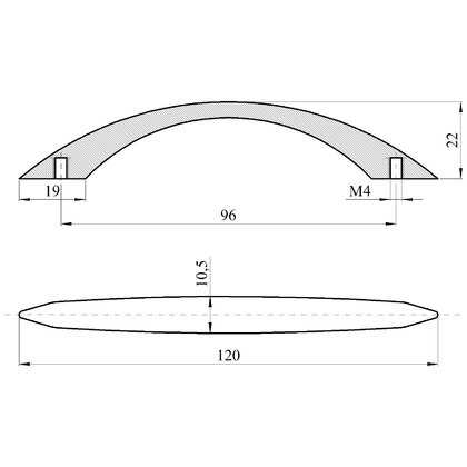 Madlo US26, rozteč 96