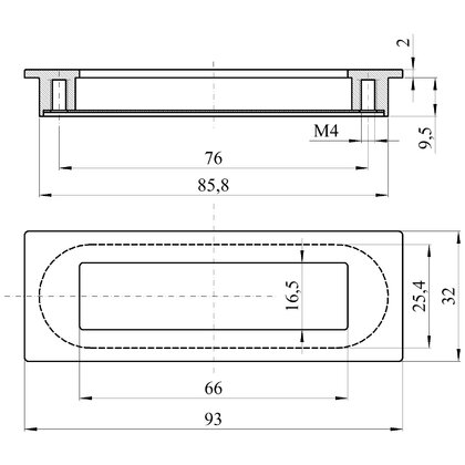 Madlo zapust. MD1308/76/92, mat.chróm /Gamet
