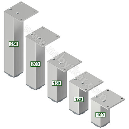 Nábytk.noha N 45X45 B s rektifikaciou, hliník