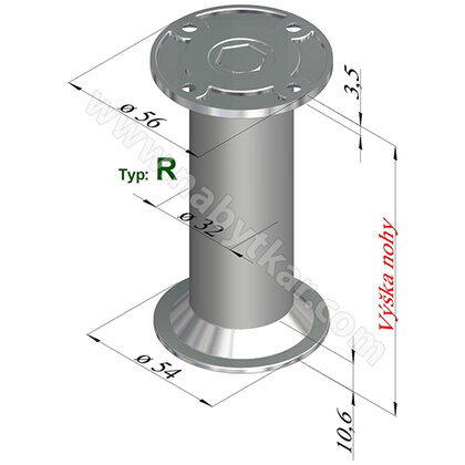 Nábytk.noha NA10 C00 s reguláciou, hliník Nábytk.noha NA10 C00 s reguláciou, hliník