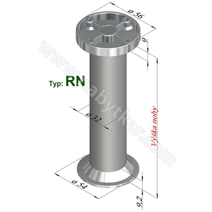Nábytk.noha NA10 C00 s reguláciou, hliník Nábytk.noha NA10 C00 s reguláciou, hliník