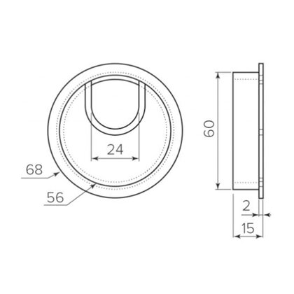 Prechodka kábla, kovová fi 60 mm Prechodka kábla, kovová fi 60 mm