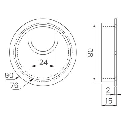 Prechodka kábla, kovová fi 80 mm
