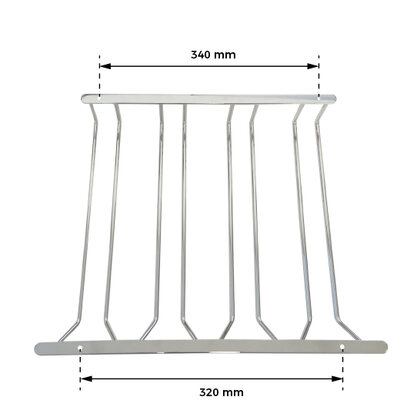 Polica na poháriky, chróm