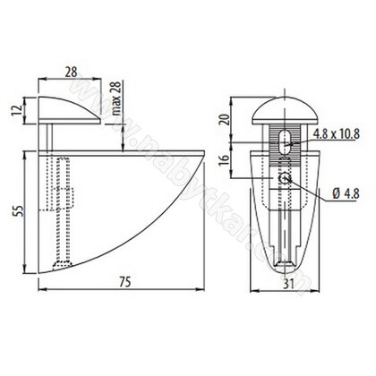 Podperka PELIKÁN STREDNÝ