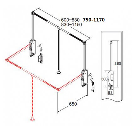 Sklopný vešiak 83-115cm