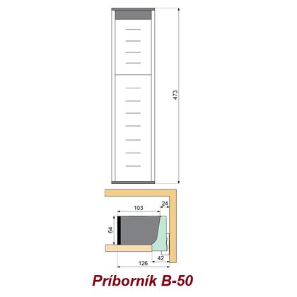 EVO príborník, do EVOboxu hĺbky 500 EVO príborník, do EVOboxu hĺbky 500