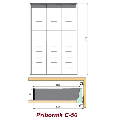 EVO príborník, do EVOboxu hĺbky 500 EVO príborník, do EVOboxu hĺbky 500